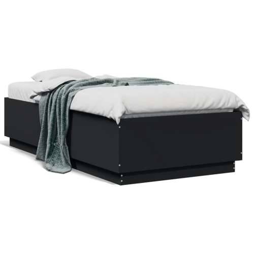 Okvir za krevet crni 90 x 190 cm od konstruiranog drva - Crna 90 x 190 cm Cijena