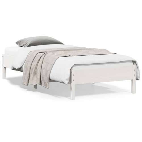 Okvir za krevet bijeli 90 x 200 cm od masivne borovine Cijena