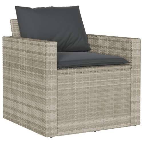 Vrtna garnitura - 4-dijelni set vrtnih sofa s jastucima svijetlosivi poliratan - Svjetlosiva 1 Cijena