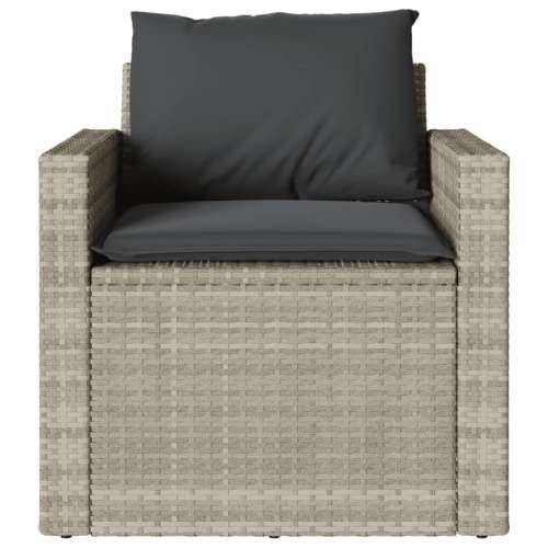 Vrtna garnitura - 4-dijelni set vrtnih sofa s jastucima svijetlosivi poliratan - Svjetlosiva 1 Cijena