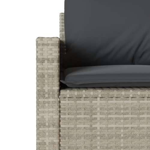 Vrtna garnitura - 4-dijelni set vrtnih sofa s jastucima svijetlosivi poliratan - Svjetlosiva 1 Cijena