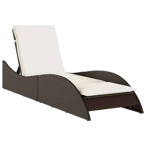 Ležaljka za sunčanje s jastukom smeđa 60x205x73 cm poliratan - Smeđa 60 x 205 x 73 cm 1 Cijena