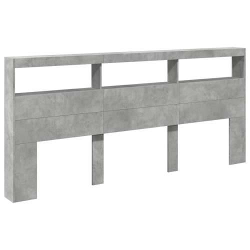 Ormarić za uzglavlje LED svjetlima boja betona 220x17x102 cm - Beton siva 220 x 17 x 102 cm 1 Cijena