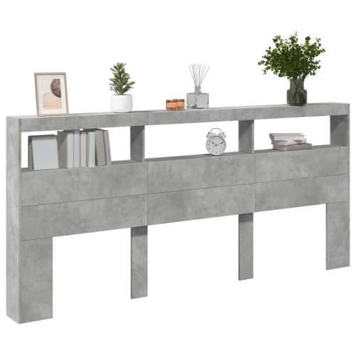 Ormarić za uzglavlje LED svjetlima boja betona 220x17x102 cm - Beton siva 220 x 17 x 102 cm 1 Cijena