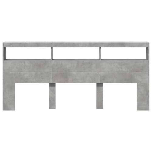Ormarić za uzglavlje LED svjetlima boja betona 220x17x102 cm - Beton siva 220 x 17 x 102 cm 1 Cijena