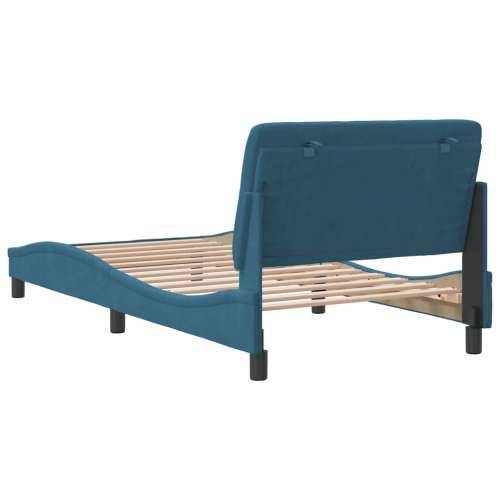 Okvir za krevet s uzglavljem plavi 100x200 cm baršunasti - Plava 100 x 200 cm Cijena