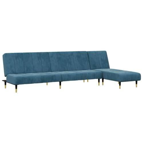 2-dijelni set sofa plavi baršunasti Cijena