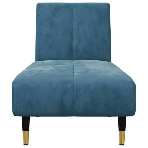 2-dijelni set sofa plavi baršunasti - Plava Bez naslona za ruke Cijena