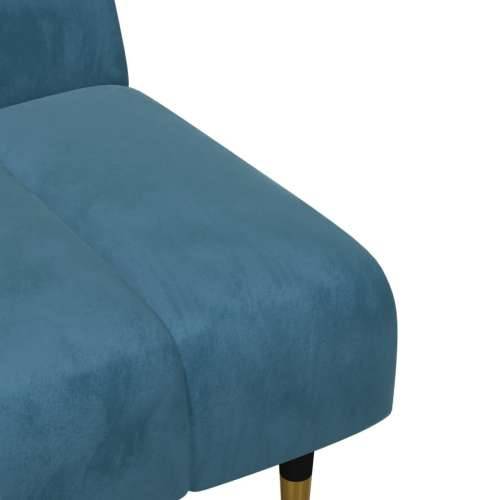 2-dijelni set sofa plavi baršunasti - Plava Bez naslona za ruke Cijena