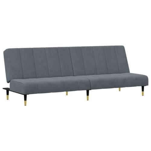 2-dijelni set sofa tamnosivi baršunasti - Tamno siva Bez naslona za ruke Cijena