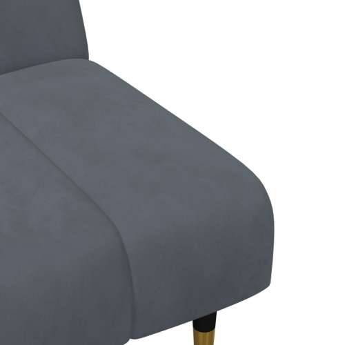 2-dijelni set sofa tamnosivi baršunasti - Tamno siva Bez naslona za ruke Cijena
