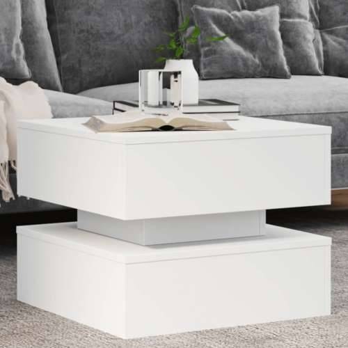 Stolić za kavu s LED svjetlima bijeli 50 x 50 x 40 cm - Bijela 1 50 cm Cijena