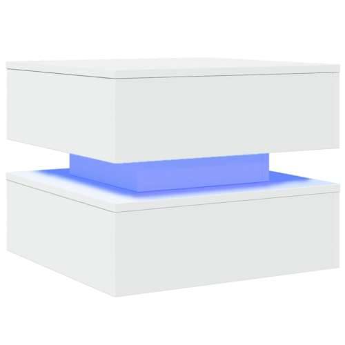Stolić za kavu s LED svjetlima bijeli 50 x 50 x 40 cm - Bijela 1 50 cm Cijena