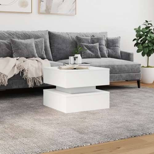 Stolić za kavu s LED svjetlima bijeli 50 x 50 x 40 cm - Bijela 1 50 cm Cijena