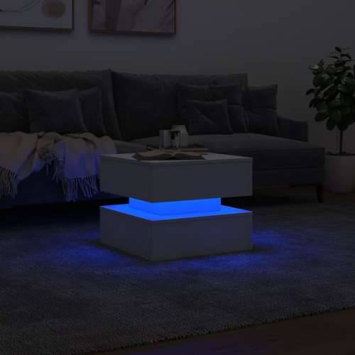 Stolić za kavu s LED svjetlima bijeli 50 x 50 x 40 cm - Bijela 1 50 cm Cijena