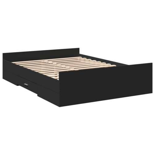 Okvir kreveta s ladicama crni 135 x 190 cm konstruirano drvo - Crna 135 x 190 cm Cijena
