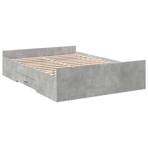Okvir kreveta s ladicama siva boja betona 135x190 cm drveni - Beton siva 135 x 190 cm Cijena