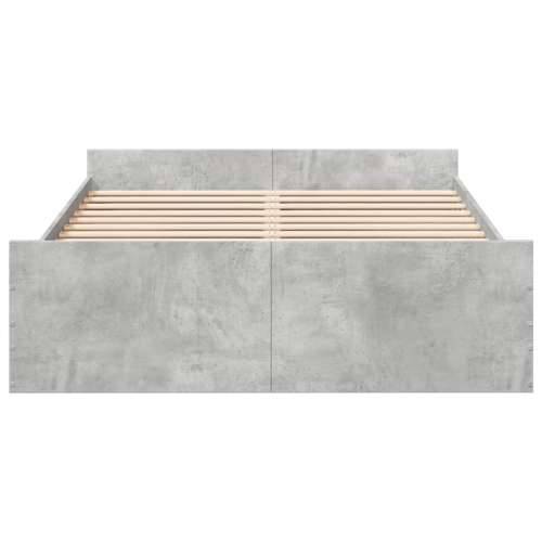 Okvir kreveta s ladicama siva boja betona 135x190 cm drveni - Beton siva 135 x 190 cm Cijena