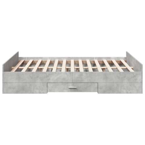 Okvir kreveta s ladicama siva boja betona 135x190 cm drveni - Beton siva 135 x 190 cm Cijena