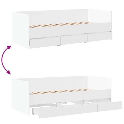 Dnevni krevet s ladicama bez madraca bijeli 90x200 cm - Bijela 90 x 200 cm Cijena