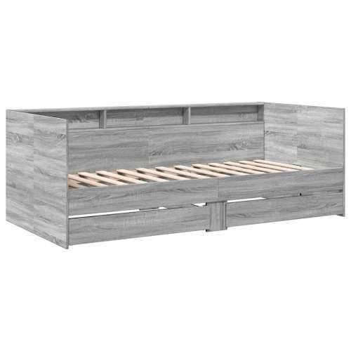 Dnevni krevet s ladicama bez madraca siva boja hrasta 90x200 cm - Sivi hrast sonoma 90 x 200 cm Cijena