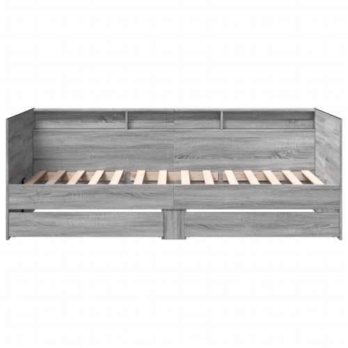Dnevni krevet s ladicama bez madraca siva boja hrasta 90x200 cm - Sivi hrast sonoma 90 x 200 cm Cijena