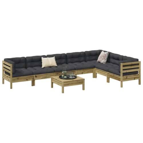 Vrtna garnitura - 8-dijelni set vrtnih sofa s jastucima od impregnirane borovine - Prirodno impregnirano 1 Cijena