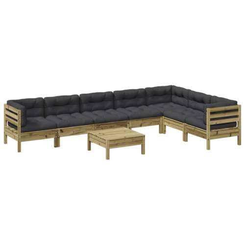 Vrtna garnitura - 8-dijelni set vrtnih sofa s jastucima od impregnirane borovine - Prirodno impregnirano 1 Cijena