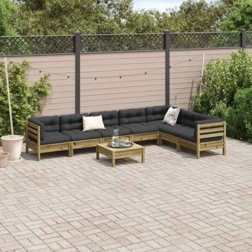 Vrtna garnitura - 8-dijelni set vrtnih sofa s jastucima od impregnirane borovine - Prirodno impregnirano 1 Cijena