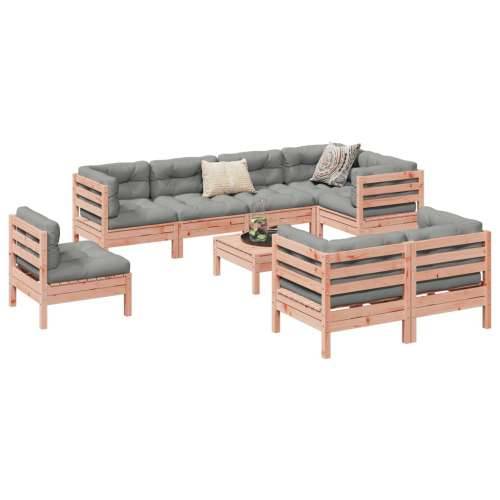 Vrtna garnitura - 9-dijelni set vrtnih sofa s jastucima masivno drvo duglazije - Prirodni douglas 1 Cijena