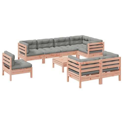 Vrtna garnitura - 9-dijelni set vrtnih sofa s jastucima masivno drvo duglazije - Prirodni douglas 1 Cijena