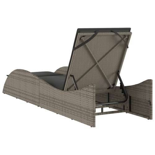 Ležaljka za sunčanje s jastukom siva 60x205x73 cm poliratan - Siva 60 x 205 x 73 cm 1 Cijena