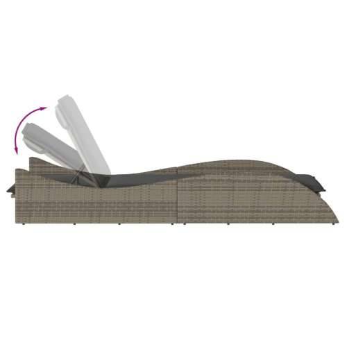 Ležaljka za sunčanje s jastukom siva 60x205x73 cm poliratan - Siva 60 x 205 x 73 cm 1 Cijena