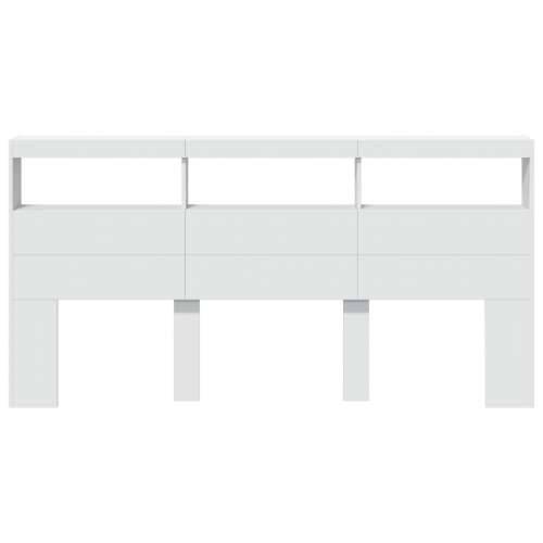 Ormarić za uzglavlje s LED svjetlima bijeli 200 x 17 x 102 cm - Bijela 200 x 17 x 102 cm 1 Cijena