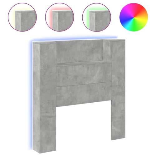 Ormarić za uzglavlje LED svjetlima boja betona 100x16,5x103,5cm - Beton siva 100 x 16.5 x 103.5 cm 1 Cijena