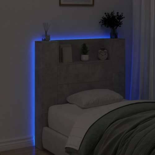 Ormarić za uzglavlje LED svjetlima boja betona 100x16,5x103,5cm - Beton siva 100 x 16.5 x 103.5 cm 1 Cijena