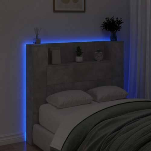 Ormarić za uzglavlje LED svjetlima boja betona 120x16,5x103,5cm - Beton siva 120 x 16.5 x 103.5 cm 1 Cijena