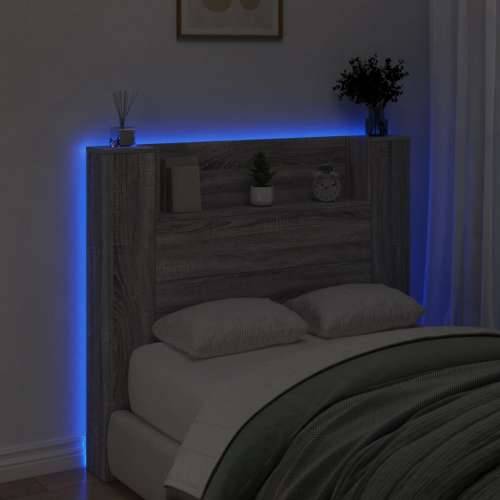 Ormarić za uzglavlje LED sivom sonomom 120x16,5x103,5 cm - Sivi hrast sonoma 120 x 16.5 x 103.5 cm 1 Cijena