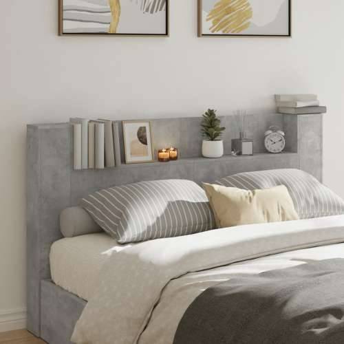 Ormarić za uzglavlje LED svjetlima boja betona 180x16,5x103,5cm - Beton siva 180 x 16.5 x 103.5 cm 1 Cijena