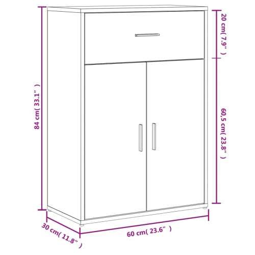 Komoda boja hrasta sonome 60x30x84 cm od konstruiranog drva - Crna 1 Cijena