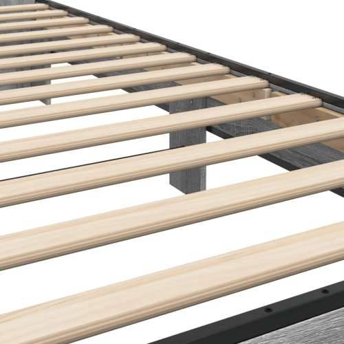 Okvir za krevet boja hrasta 90x200 cm konstruirano drvo i metal - Sivi hrast sonoma 90 x 200 cm Cijena