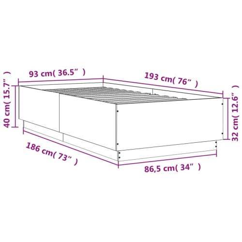 Okvir za krevet bijeli 90x190 cm konstruirano drvo - Bijela 90 x 190 cm Cijena