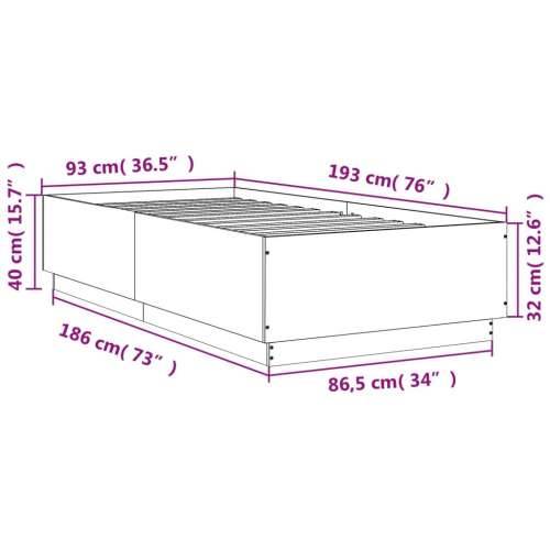 Okvir za krevet bijeli 90x190 cm konstruirano drvo Cijena