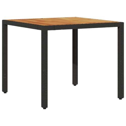 Vrtna garnitura - 3-dijelni vrtni blagovaonski set s jastucima poliratan i bagrem - Crna 90 x 90 x 75 cm 2 Cijena