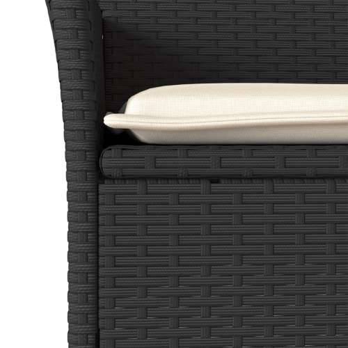 Vrtna garnitura - 3-dijelni vrtni blagovaonski set s jastucima poliratan i bagrem - Crna 90 x 90 x 75 cm 2 Cijena