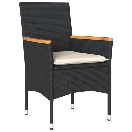 Vrtna garnitura - 7-dijelni vrtni blagovaonski set s jastucima poliratan i bagrem - Crna 190 x 90 x 75 cm 6 Cijena