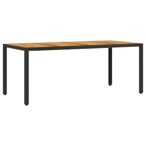 Vrtna garnitura - 7-dijelni vrtni blagovaonski set s jastucima poliratan i bagrem - Crna 190 x 90 x 75 cm 6 Cijena