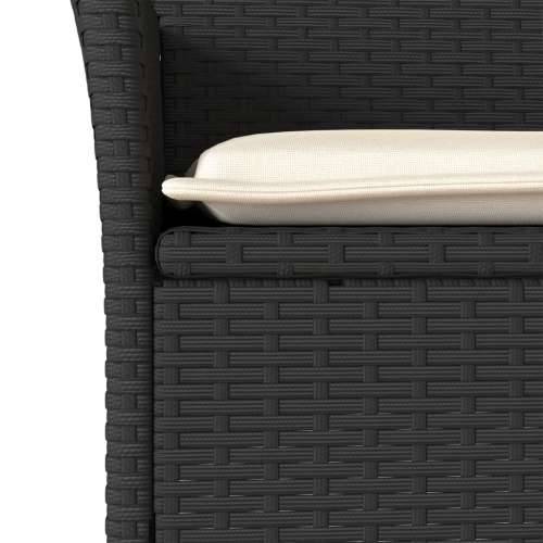 Vrtna garnitura - 7-dijelni vrtni blagovaonski set s jastucima poliratan i bagrem - Crna 190 x 90 x 75 cm 6 Cijena