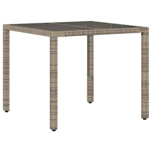 Vrtna garnitura - 4-dijelni vrtni blagovaonski set s jastucima poliratan i staklo Siva 90 x 90 x 75 cm 4 Cijena