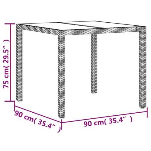 Vrtna garnitura - 4-dijelni vrtni blagovaonski set s jastucima poliratan i staklo Siva 90 x 90 x 75 cm 4 Cijena